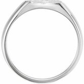 9831 / 14Kt White / Complete With Stone / 1/10 Ctw Diamond Men's Signet Ring