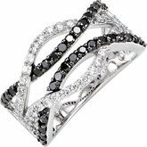 1CT spolu Black & White Diamond Ring