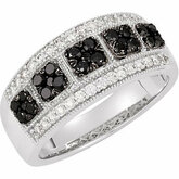 3/4CT spolu Black & White Diamond Ring