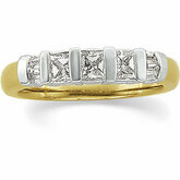 3-Stone Princess-Cut Ring with Baguette Accents