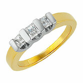 5/8CT spolu Princess-Cut Diamond Dva odtiene 3-Stone Ring