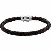 6mm Leather Bracelet with Stainless Steel Magnetic Clasp