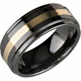 8.0mm Ceramic Couture&trade; Ridged Band with 14Kt žlté Inlay