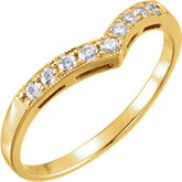 9-Stone V-Shaped Accented Fashion Ring Mounting