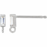 Accented Bar Earring Top with Jump Ring