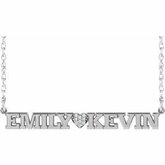 Accented Couples Nameplate Necklace
