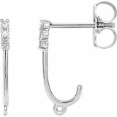 Accented J-Hoop Earrings with Ring