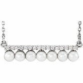 Accented Pearl Bar Necklace or Center
