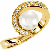 Accented Swirl Ring Mounting for Pearl
