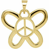 Butterfly Shaped Peace Sign Pendant