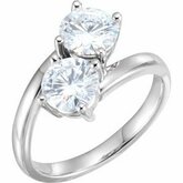 Charles & Colvard Moissanite® Two-Stone Engagement Ring