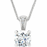 Charles & Colvard Moissanite® & Diamond Accented Necklace or Pendant