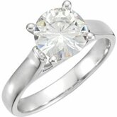 Created Moissanite Round Solitaire Engagement Ring
