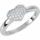 Cubic Zirconia Pave Heart Ring