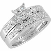 Diamond Illusion Engagement Ring alebo párová Obrúčka