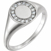 Diamond Ladies Signet Ring alebo neosadený
