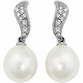 Diamond Semi-Mount Earrings for Pearl