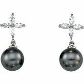 Diamond Semi-Mount Earrings for Pearls