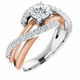 Diamond Semi-mount Bypass Engagement Ring alebo Band