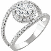 Diamond Semi-mount Halo-Style Engagement Ring alebo Band
