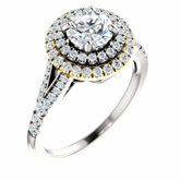 Diamond Semi-mount Halo-Style Engagement Ring alebo Band