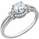 Diamond Semi-Mount Halo-Styled Engagement Ring alebo Band