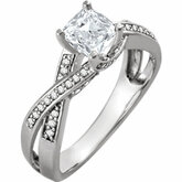 Diamond Semi-mount Twist Engagement Ring alebo Band