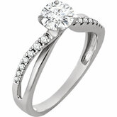 Diamond Semi-mount Twisted Engagement Ring alebo Band