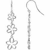 Kvetinový Design Dangle Earrings