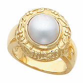 Flower & Vine Ring Mounting for Mabe Pearl
