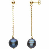Freshwater Cultured Black Pearl Earrings