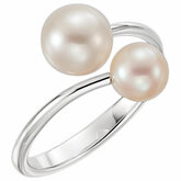 Freshwater Cultured Pearl Bypass Ring alebo neosadený