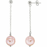 Freshwater Cultured Pink Pearl Earrings
