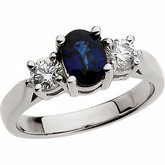 Genuine Sapphire & Diamond Ring in Platinum
