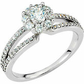 Halo-Styled Cluster Engagement Ring