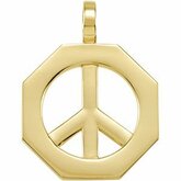 Octagon Shaped Peace Sign Pendant