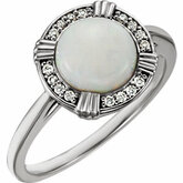 Opal & Diamond Halo-Style Ring alebo neosadený