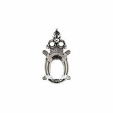 Oval 4-krapne Wire Basket Setting with Trio Accent