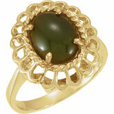 Oval Cabochon alebo Faceted Ring Mounting