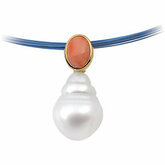 Oval Coral Semi-Mount Pendant for Pearl