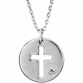 Pierced Cross Disc Necklace or Pendant