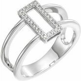 Rectangle Geometric Diamond Ring