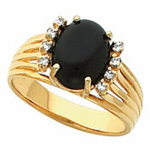 Ring Mounting for Oval Cabochon alebo Faceted Gemstone