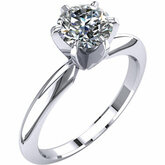 Round 6-krapní Comfort-Fit Solitaire Ring Mounting
