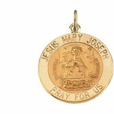 Round Jesus, Mary and Joseph Medal