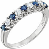 Sapphire & Diamond Anniversary Ring alebo neosadený
