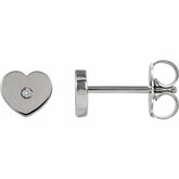 Solitaire Heart Youth Earrings