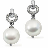 South Sea Cultured Pearl & Diamantové Náušnice alebo polo-osadený