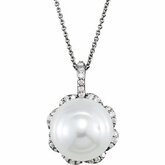 South Sea Cultured Pearl & Diamantový Náhrdelník alebo polo-osadený