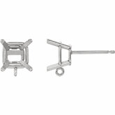 Square 4-Prong Earrings with Jump Ring
